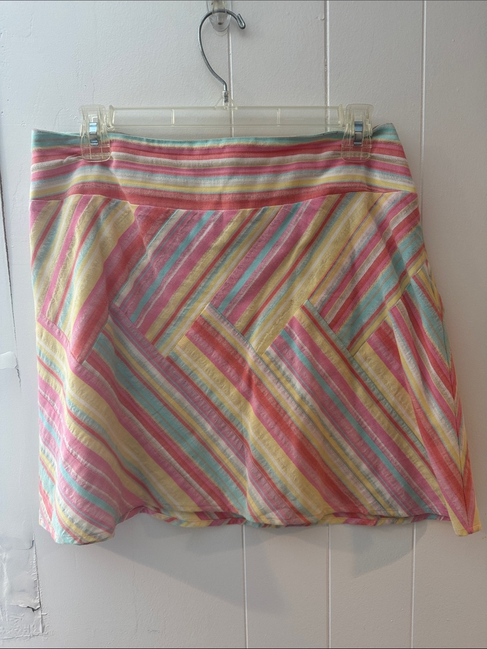 Tibi Pastel Multi-Stripe Mini Skirt